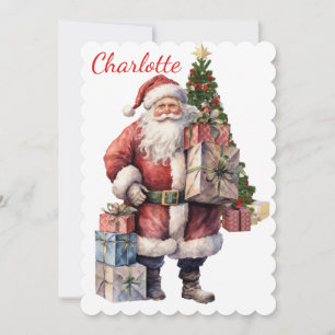 From Santa Add Child's Name Your Text Christmas Holiday Card