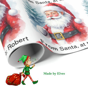 From Santa At the North Pole Add Child's Name Roll Wrapping Paper