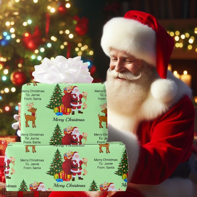 From Santa Child's Name Christmas Wrapping Paper (Creator Uploaded)