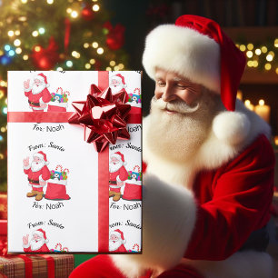 From Santa Child's NAME Personalise Wrapping Paper