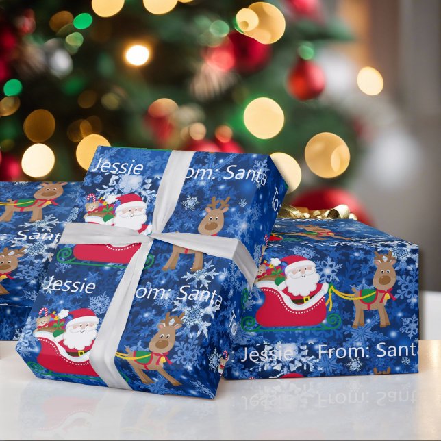 From Santa Claus Add Child's Name Christmas Wrappi Wrapping Paper (Creator Uploaded)