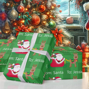 From Santa Claus Add Childs Name Christmas Wrapping Paper