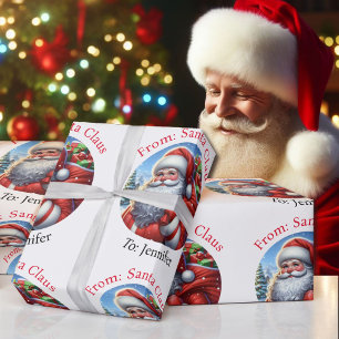 From Santa Claus Add Child's Name Large Scale Roll Wrapping Paper