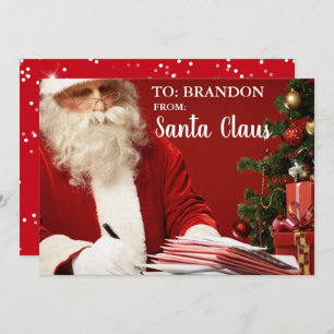 From Santa Claus ADD NAME Personalised S Holiday Card
