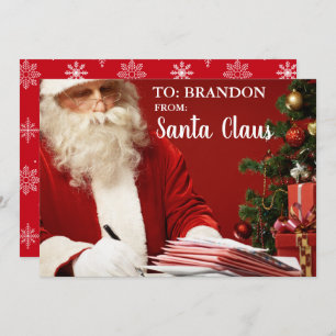 From Santa Claus ADD NAME Personalised SF Holiday Card