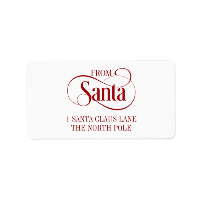 From Santa Claus Christmas Holiday Address Label (Front)