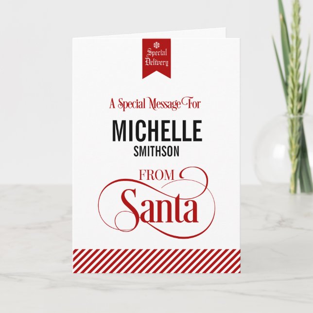 From Santa Claus Christmas Holiday Greeting Card (Front)