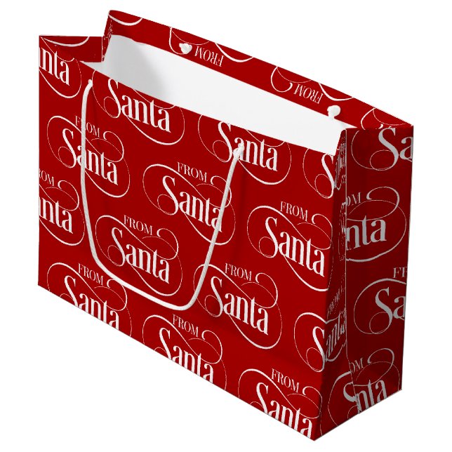 From Santa Claus Christmas Holiday Large Gift Bag (Front Angled)