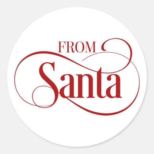 From Santa Claus Christmas Holiday Round Sticker (Front)
