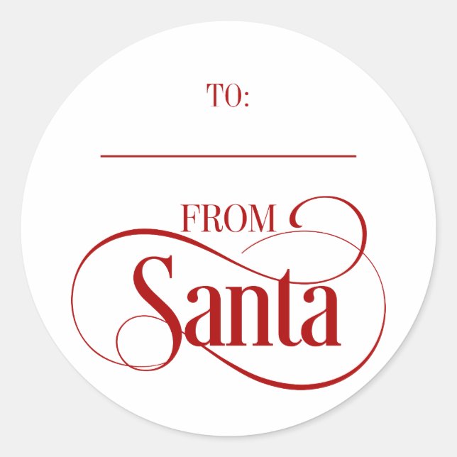 From Santa Claus Christmas Holiday Round Stickers (Front)