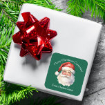 From Santa Claus Custom Green Kids Christmas Gift Square Sticker<br><div class="desc">Customise these nostalgic green Santa Claus gift labels with your own personalised text with your kids name in white script. This beautiful old fashioned drawing of Santa's red hat and white beard are the perfect holiday stickers for your children's presents under the tree on Christmas day.</div>