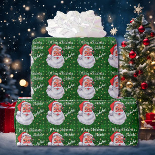 From Santa Claus Ho Ho Ho Name Christmas Wrapping Paper