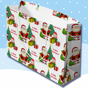 From Santa Claus Personalise Name Elf Large Gift Bag