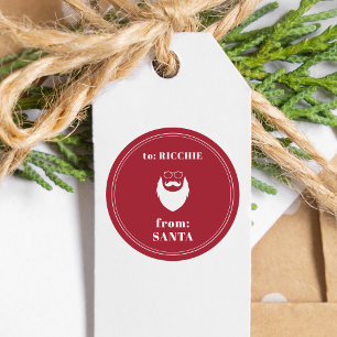 from Santa Custom Kid's Name Christmas Gift Classic Round Sticker