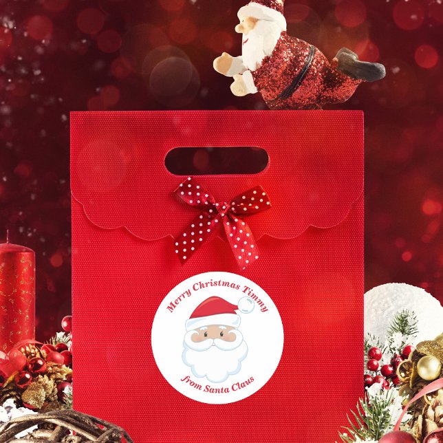 From Santa Cute Customised Kids Christmas Gift Classic Round Sticker (Creator Uploaded)