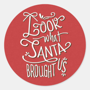 From Santa Holiday Birth Announcement Sticker