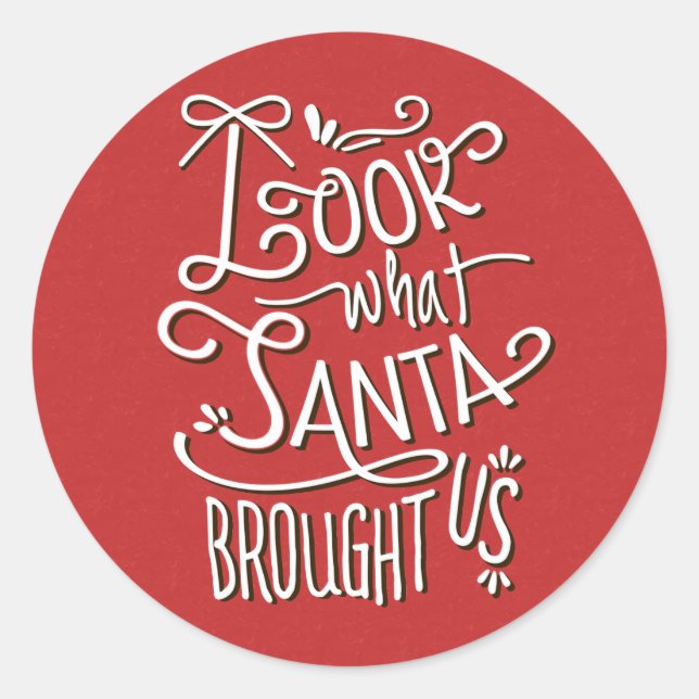From Santa Holiday Birth Announcement Sticker (Front)