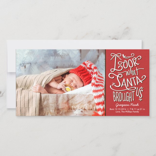 From Santa New Baby Christmas Holiday Photo Card (Front)