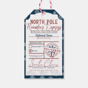From Santa North Pole Express Naughty or Nice Gift Tags