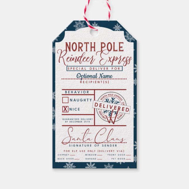From Santa North Pole Express Naughty or Nice Gift Tags (Front)
