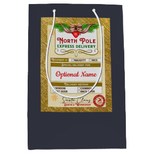 From Santa North Pole Express Naughty or Nice Medium Gift Bag
