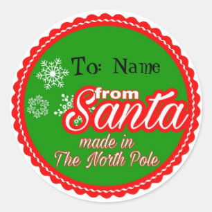 From Santa Personalised Classic Round Sticker