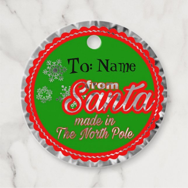 From Santa Personalised Favour Tags (Front)