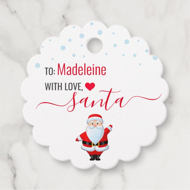 From Santa Personalised White Christmas Gift Tag (Front)