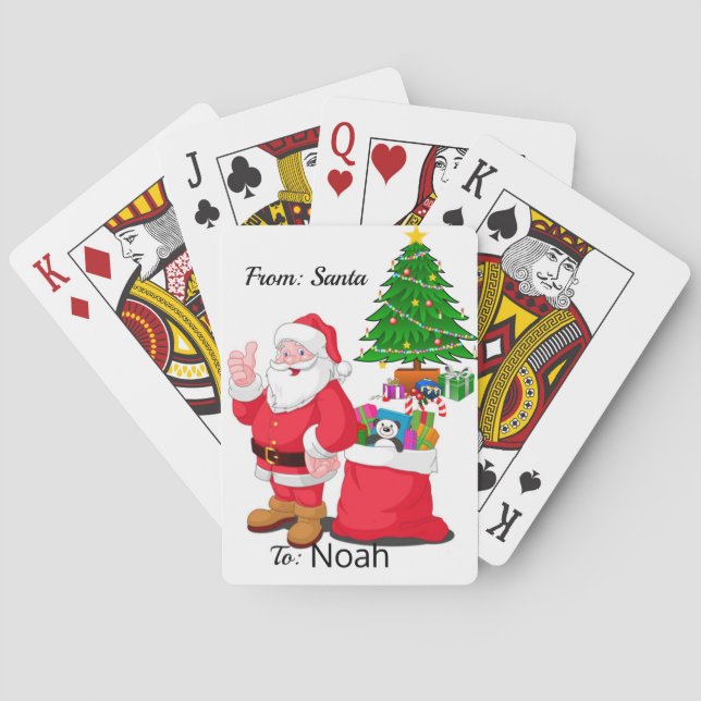 From Santa To Child's Name Classic Deck Playing Cards (Back)