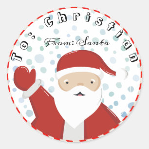 From Santa To Christmas Classic Round Sticker