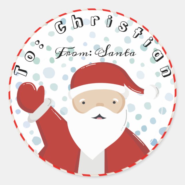 From Santa To Christmas Classic Round Sticker (Front)