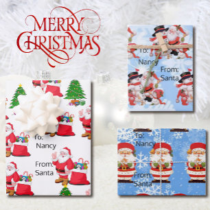 From Santa To Little Girl's Name Cute Christmas Wrapping Paper Sheet
