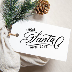 From Santa With Love Calligraphy Script Holiday Rubber Stamp