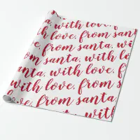 from santa, with love red wrapping paper