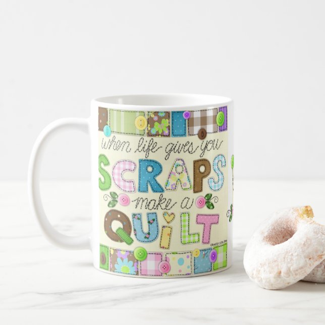 "From Scraps to Quilt" Personalised Mug (With Donut)
