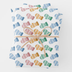 From Scratch Sketched Mitten Gift Wrap