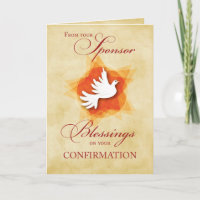 From Sponsor, Confirmation Congratulations Dove