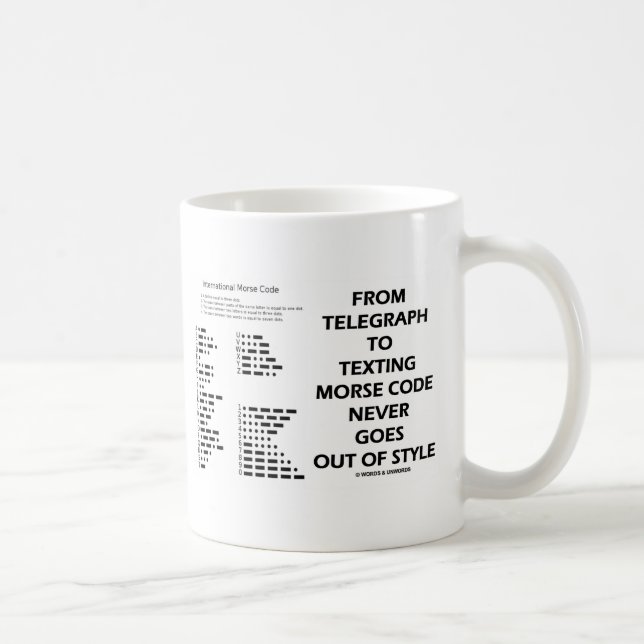 From Telegraph To Texting Morse Code Never Style Coffee Mug (Right)