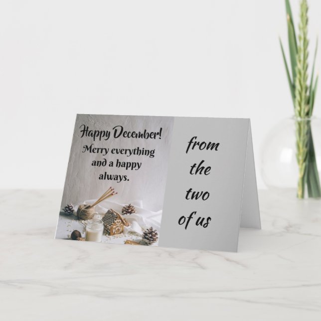 FROM THE 2 OF US=WISHES OF JOY HOLIDAY CARD (Front)