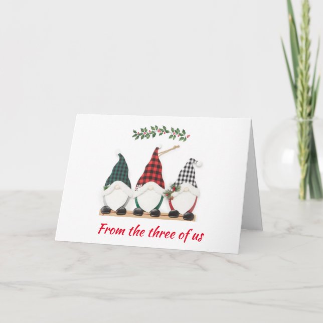 FROM THE 3 OF US=WISHES OF JOY HOLIDAY CARD (Front)