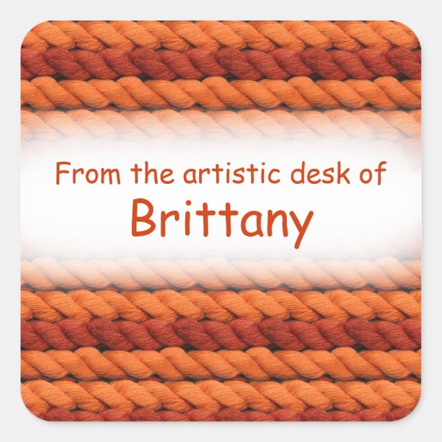 From the artistic desk of custom yarn stickers (Front)