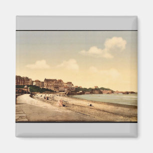 From the beach, Biarritz, Pyrenees, France vintage Magnet