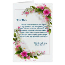 "From the Bottom of My Heart" mother's day Card