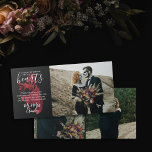 From the Bottom of Our Hearts Dark Wedding Photo Thank You Card<br><div class="desc">Thank your wedding guests for attending your special day with these photo wedding cards printed with three of your photos from your dark romance wedding or goth wedding. From the bottom of our hearts and your personal message printed over a simple illustration of a beating heart.</div>