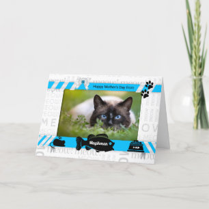 from the Cat Blue and White Mother's Day Photo Holiday Card
