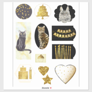 From the Cat Fancy Gold Glitter Look Birthday