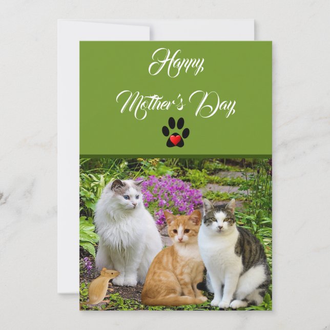 From The Cat Happy Mother's Day Flat Card (Front)