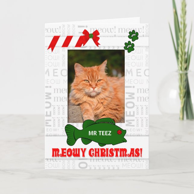 from the Cat Meowy Christmas Pet's Photo Vertical  Holiday Card (Front)