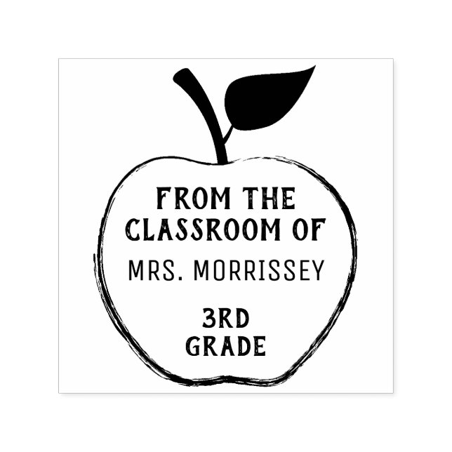 From The Classroom Of | Apple Grade | Personalised Self-inking Stamp (Design)
