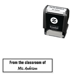 From the Classroom of Teacher's Name with Border Self-inking Stamp